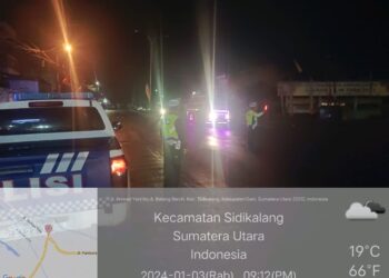 Kapolres Dairi AKBP Agus Bahari P.A, S.I.K, S.H, M.Si melalui Personil Sat Lantas Polres Dairi dibawah pimpinan Kasat Lantas Polres Dair AKP Herliandri, SH melaksanakan kegiatan patroli Blue Light Pada Malam Hari, Rabu Malam (03/01/2024).