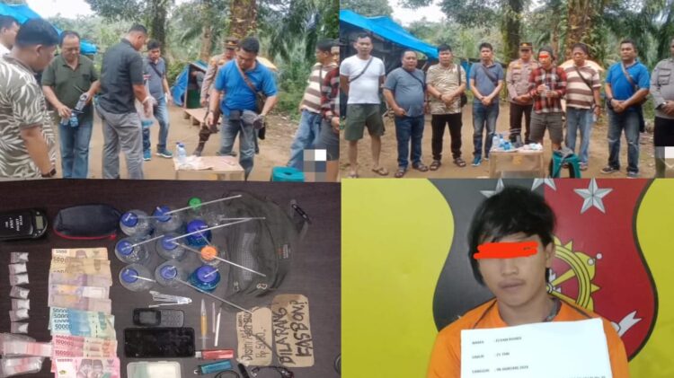 Pelaku berisial ER alias Elvan (21) warga Dusun Bangun Rejo Desa Pulo Dogom Kec. Kualuh Hulu. Kab. Labuhanbatu Utara (Labura), Sumatera Utara, tak berkutik saat disergap di Pasar 7 Desa Londut Kec.Kualuh Hulu Sabtu Pagi (06/01/2024) sekira pukul 8.30.Wib. Tepatnya diperkebunan Sawit milik warga.