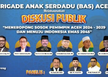 Dewan Pimpinan Daerah Brigade Anak Serdadu (DPD BAS) Aceh menggelar diskusi publik bertajuk "Meneropong Sosok Pemimpin Aceh 2024-2029 dan Menuju Indonesia Emas 2045" di
Warung Kopi di Keubon Radja, Ule Kareng, Banda Aceh. Diskusi dilaksanakan pada Selasa (16/1/2024).