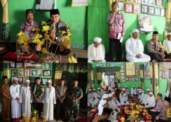 Kapolres Labuhanbatu AKBP Dr Bernhard L Malau SIK MH jalin silaturahmi dengan para Tuan Guru dan Khalifah di Persulukan Al Barokah, Dusun VII Sejarang, Desa Simpang Empat, Kec. Marbau, Kab. Labuhanbatu Utara (Labura), pada hari Selasa, (16/01/2024).