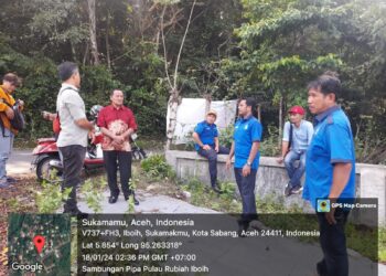 Pemasangan pipa distribusi air bersih dari Tugu Garuda Iboih menuju Pulau Rubiah telah selesai dikerjakan dan telah melalui proses uji coba (commissioning test).