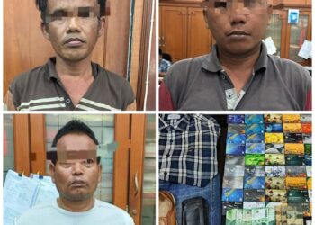 DIAMANKAN: Para pelaku dan barang bukti yang berhasil dimanankan Polda Sumut. (Foto Dok/ Polda Sumut)