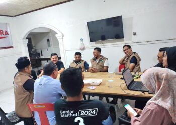 Guna mendukung Pemilu berlangsung damai, Relawan Pengusaha Muda Nasional (Repnas) Aceh, melakukan silaturrahmi dengan pendukung pasangan calon Ganjar Pranowo-Mahfud, yaitu Relawan Ganjar Sumatera (Ragusa) Aceh, Senin 21 Januari 2024.