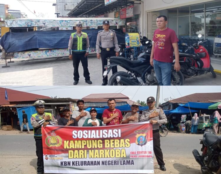 Personel Polsek Bilah Hilir Polres Labuhanbatu menjalankan tugasnya untuk menjaga keamanan dan ketertiban masyarakat dengan melaksanakan patroli dialogis Kampung Bebas dari Narkoba (KBN) di Pekan Negeri Lama, SPBU negeri lama dan Indomaret Kec. Bilah hilir kab. Labuhanbatu, Selasa (23/01/2024).
