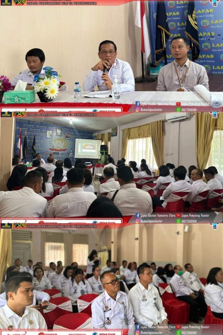 KPPS Lapas Kelas IIA Pematangsiantar Terima Sosialisasi dari Ketua Komisi Pemilihan Umum (KPU) kabuaten Simalungun. Kegiatan ini berlangsung pada hari Rabu, 24 January 2024 pada pukul 10:00 wib di Aula Rapat Lapas Kelas IIA Pematangsiantar.