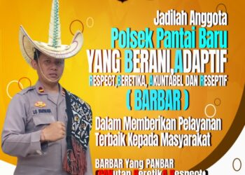 Jargon BARBAR Polsek Pantai Baru yang Digagas Kapolsek Pantai Baru Ipda I Gede Putu Parwarta