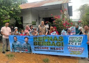 Relawan Pengusaha Muda Nasional (Repnas) Aceh Besar, berkomitmen menjalankan program kampanye paslon 02 Prabowo Subianto dan Gibran Rakabuming Raka, yakni membagikan paket makan siang dan susu gratis.
