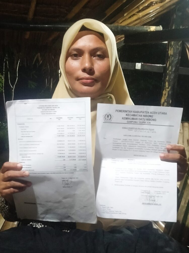 Suryati, Sekretaris Desa (sekdes) Teupin Jok, Kecamatan Nibong, Aceh Utara.
