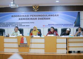 Pemerintah Kabupaten (Pemkab) Nagan Raya, Aceh melalui Badan Perencanaan Pembangunan Daerah (Bappeda) setempat mengadakan Rapat Koordinasi Penanggulangan Kemiskinan Tahun 2024. Kegiatan rakor yang berlangsung di Aula Bappeda Kompleks Perkantoran Suka Makmue pada Jum'at (19/1/2024) itu, dibuka langsung oleh Penjabat (Pj) Bupati Nagan Raya, Fitriany Farhas, AP., S.Sos., M.Si.