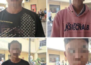4 pelaku kasus kekerasan terhadap anak di Kota Manado, Selasa (30/1/2024).