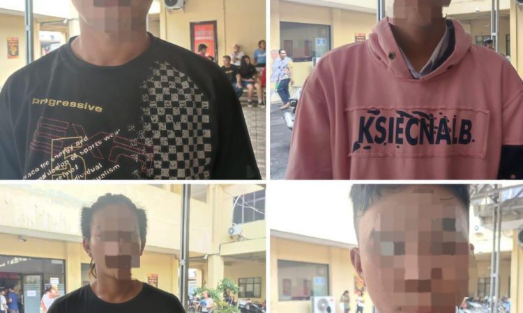 4 pelaku kasus kekerasan terhadap anak di Kota Manado, Selasa (30/1/2024).