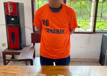 Tersangka MN (44) diamankan bersama barang bukti narkoba (Foto : Dok/Polres Simalungun)