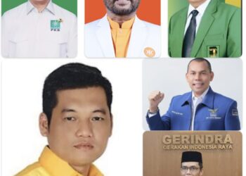 Drs. Anwar Idris (PPP), H. Ilham Pangestu (Golkar), H.Ruslan Daud (PKB), H.Nasir Jamil (PKS), TA.Khalid (Gerindra) dan Muslim (Demokrat).
