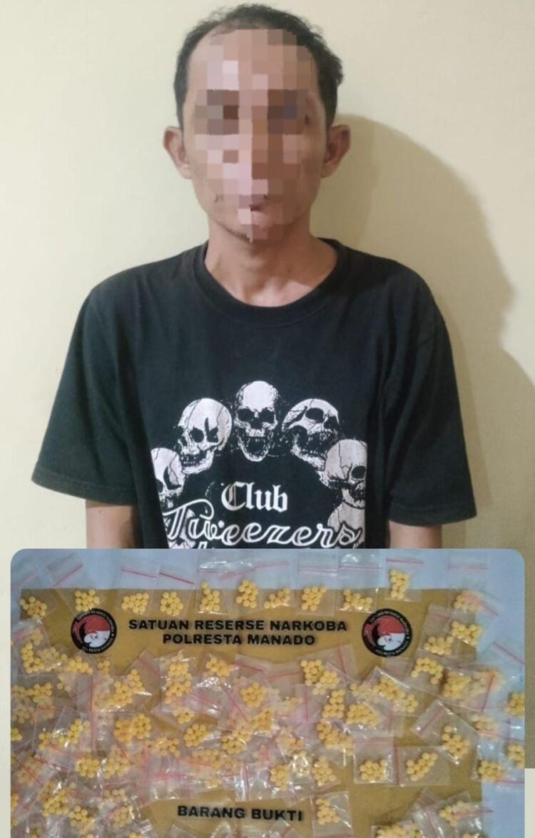 Pukul 14.30 WITA, tim berhasil mengamankan seorang pria bernama RG di lokasi tersebut. Dalam penggeledahan yang dilakukan, tim menemukan sebanyak 1400 tablet obat keras Trihexiphenidyl yang disimpan dalam 140 pelastik klip berwarna hitam.