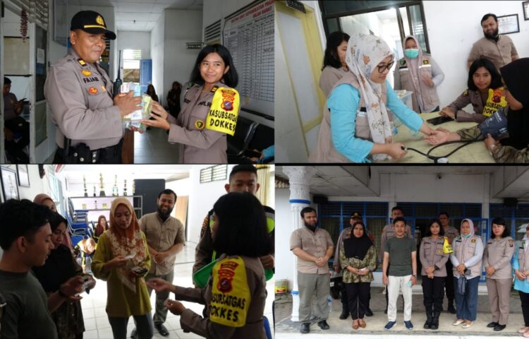 Tim Sidokkes Polres Labuhanbatu melaksanakan patroli pengecekan kesehatan dan pemberian vitamin kepada personel Pam di PPK Bilah Barat, dan Perangkat/Petugas PPK Bilah Barat, Jumat (16/02/2024).