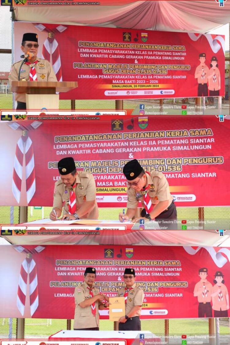 Lapas Kelas IIA Pematangsiantar Laksanakan Penandangan Kerjasama dengan Kwartir Cabang Simalungun serta Pelantikan Majelis Pembimbing dan Pengurus Gugus Depan 01.535-01.536.
