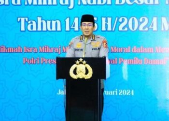 Peringatan Isra Mikraj Nabi Besar Muhammad SAW 1445 H diselenggarakan Mabes Polri. Acara ini dihadiri Irwasum Polri Komjen. Pol. Ahmad Dofiri dan pejabat utama, anggota Polri, serta Buya Dr. H. Arrazy Hasyim Lc., S.Fil.I, M.A.Hum.