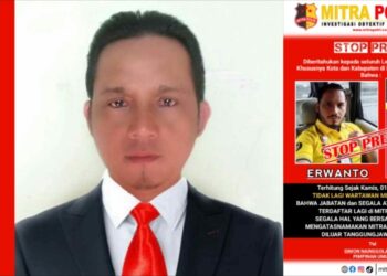STOP PRESS MITRAPOLRI.COM atasnama ERWANTO Wilayah Tugas Provinsi Jawa Timur (foto : Dok/Mitrapolri.com)