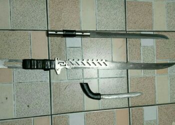 Barang Bukti senjata tajam yang diamankan