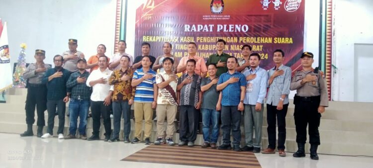 Komisi pemilihan umum (KPU) kabupaten nias barat telah mensahkan hasil perolehan suara partai politik peserta pemilu dari setiap daerah pemilihan anggota dewan perwakilan rakyat daerah (DPRD) kabupaten nias barat, minggu (03/03/2024) di tokosa hall.