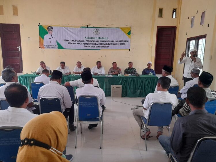 Kapolsubsektor Nisam Antara menghadiri musrembang RKPD (Rencana kerja pemerintah Daerah) Kecamatan Nisam Antara tahun 2025 acara bertempat di Aula Kantor Kecamatan Nisam Antara, Rabu 06/02/2024.