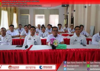 Kepala Lapas Kelas IIA Pematangsiantar, M. Pithra Jaya Saragih memimpin jajaran Tim WBK Lapas Pematangsiantar mengikuti Pendampingan Pembangunan Zona Integritas menuju Wilayah Bebas dari Korupsi (WBK) dan Wilayah Birokrasi Bersih dan Melayani (WBBM) Pada Satuan Kerja Pemasyarakatan Tahun 2024
