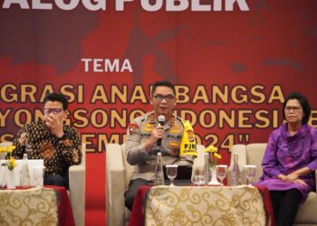 Kepolisian Negara Republik Indonesia menggelar Dialog Publik dengan tema “Integrasi Anak Bangsa Dalam Menyongsong Indonesia Emas Pasca Pemilu 2024”, bertempat di The Alana Hotel, Yogyakarta, pada Selasa (5/3/2024).