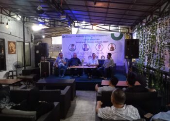 Diskusi HMI gagasan politik IV dengan tema road map, menuju pilkada Sumsel 2024 di Roca Cafe, Selasa 19 maret 2024.