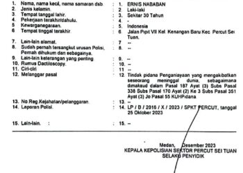DPO: Polisi terbitkan DPO terhadap EN, yang merupakan otak pelaku pembakaran terhadap Deni Pratama hingga tewas.(Foto Dok/Polsek)