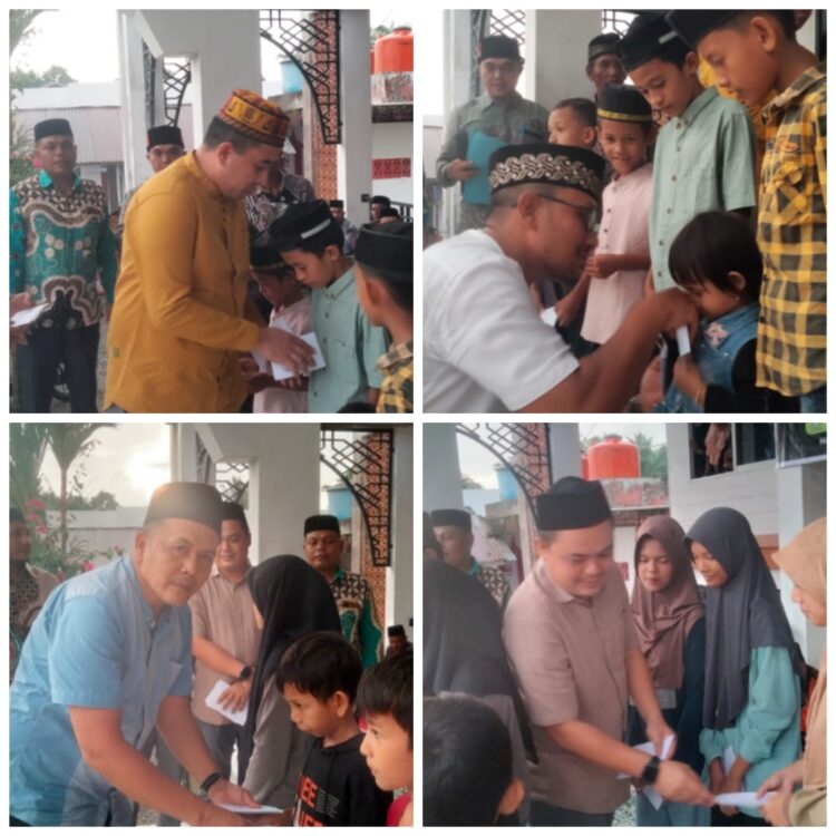 Himpunan masyarakat Kemukiman Blang Ara Kecamatan Seunagan Timur, Kabupaten Nagan Raya, menyantuni anak yatim dan piatu dalam rangka bulan suci ramadhan serta menjelang lebaran idul fitri 1445 Hijriah. Kegiatan santunan anak yatim dan piatu tingkat Kemukiman Blang Ara tersebut, berlangsung minggu (31/3/2024) di Masjid Jamiul Muamalin Gampong Blang Ara Keude.