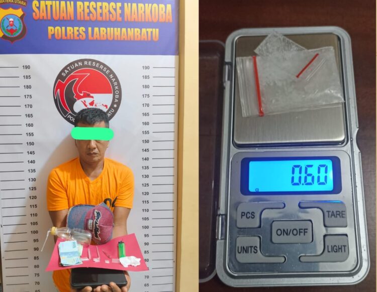 Tim Opsnal Satres Narkoba Polres Labuhanbatu di bawah kepemimpinan IPDA Rahmadhan Hilal bersama anggotanya dari unit Satres Narkoba pada hari Sabtu, (30/03/2024) sekira pukul 13.30.Wib berhasil meringkus seorang laki-laki berinisial FRH alias Nando, berusia 41 tahun di Dsn Pondok Batu Ds Pondok Batu Ke. Bilah Hulu Kab. Labuhanbatu.