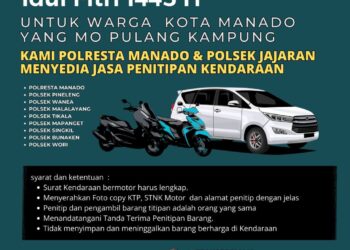 Kepolisian Resor Kota Manado (Polresta Manado) bersiap memberikan layanan penitipan kendaraan bermotor secara gratis bagi warga yang hendak mudik Lebaran dan hari raya Idul Fitri 1445 H. Layanan ini tersedia di Polresta Manado dan Polsek jajaran Polresta Manado, Jumat (5/4/2024).