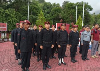 Lembaga Pemasyarakatan (Lapas) Kelas IIB Bitung Kanwil Kemenkumham Sulawesi Utara menggelar apel siaga 3+1 Berantas Halinar. Jumat (05/04/24).