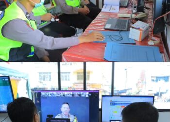 Kapolres Labuhanbatu AKBP Dr Bernhard L. Malau, SIK, MH ikuti zoom meeting Kapolda Sumut Irjen Pol Agung Setya Imam Effendi. Kapolres Labuhanbatu mengikuti zoom dari Pos Pam 2 Aek Kanopan Kec. Kualuh Hulu Kab. Labura bersama Kapolsek Kualuh Hulu, Kasi Propam, Kanit Reg Indent bersama personil di Pos Pam.