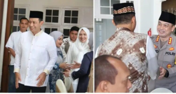 Kapolda Sumsel Irjen Pol A. Rachmad Wibowo SIK bersama Wakapolda Brigjen Pol M.Zulkarnain SIK, Msi dan seluruh pejabat utama Polda Sumsel gelar halal bihalal dengan seluruh Para Wadir, Kabag, Kasubdit di kediaman Rumah Dinas Kapolda Sumsel di komplek Pakri Jalan Jenderal Bambang Utoyo. Rabu pagi (10/04/24).
