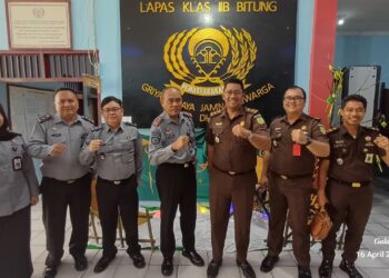 Kepala Lembaga Pemasyarakatan (Lapas) Kelas IIB Bitung Kanwil Kemenkumham Sulawesi Utara Syukron Hamdani menerima kunjungan jajaran Kejaksaan Negeri Kota Bitung.