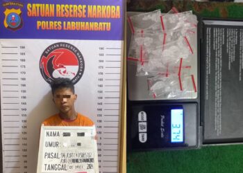 Pelaku yang berhasil diamankan berinisiL HG alias Beles, seorang pria berusia 31 tahun warga Dusun III Parit Minyak Desa Aek Korsik, Kecamatan Aek Kuo, Kabupaten Labuhanbatu Utara. Dari Pelaku, Tim Opsnal berhasil menemukan dan menyita 20 bungkus plastik klip kecil yang berisikan narkotika jenis sabu dengan berat bruto mencapai 3,74 gram.