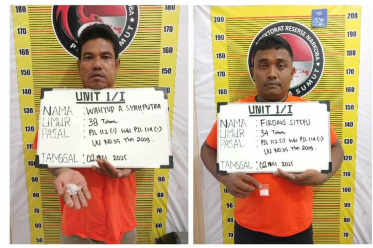DITANGKAP: Polda Sumut tangkap pengedar sabu jaringan Pancurbatu, Kamis (2/5/2024) malam. (Foto Dok/ Polda Sumut)