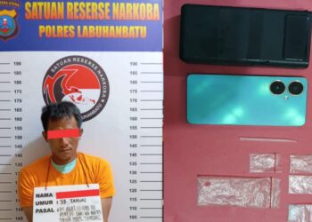 Pelaku yang berhasil ditangkap adalah berinisial PM Als Padil Laki-laki, 33 thn, warga Jln. Syah Bandar Ling I Gg Galon Kel. Sei Berombang, Kecamatan Panai Hilir, Kabupaten Labuhanbatu.