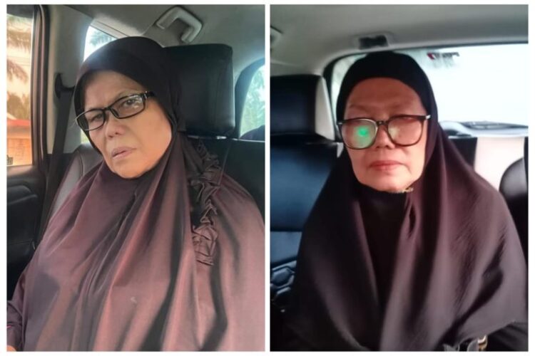 DITANGKAP: Dua wanita buronan, Aja Masita (66) dan Elvira (59) ditangkap Polda Sumut. (Foto Dok/ Polda Sumut)