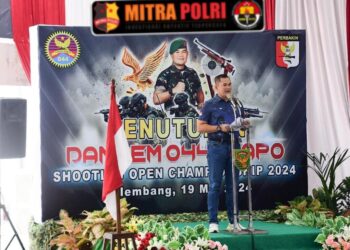 Danrem 044/Gapo Brigjen TNI Muhammad Thohir tutup lomba tembak “Danrem 044/Gapo Shooting Open Championship 2024”, bertempat di Shooting Range Jakabaring Palembang.