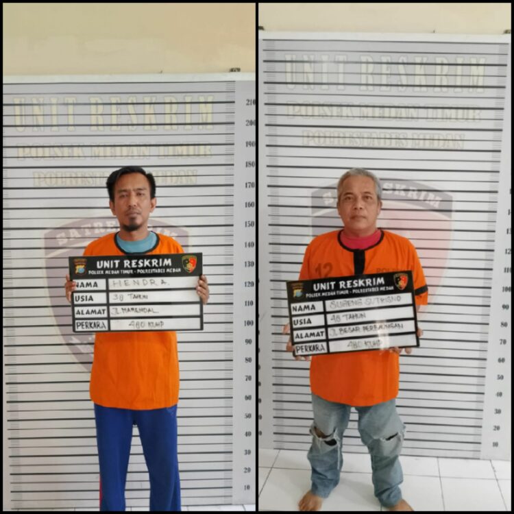 NB: Hendra

       Sugeng Sutrisno

DIAMANKAN: Kedua pelaku curanamor berinisial He dan SS diamankan di Polsek Medan Timur, Rabu (22/5/2024).(Foto Dok/Polsek)