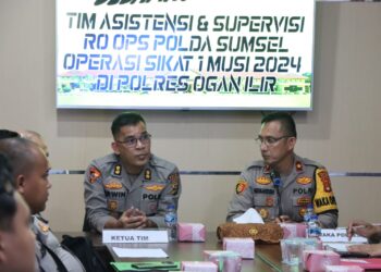 Polres Ogan Ilir menerima kunjungan Tim Supervisi Operasi Sikat 1 Musi 2024 Polda sumsel pada hari Senin tanggal 27 Mei 2024, Tim yang dipimpin oleh AKBP Erwin beserta 5 Anggota diterima langsung oleh Wakapolres Ogan Ilir Kompol Hermansyah. SH.