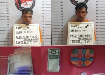 Petugas berhasil menangkap dua orang laki laki, yaitu PI alias Peri (26) serta HR alias Wanto (32). Keduanya merupakan warga Dusun Pirdaus, Desa Bangun Sari, Kecamatan Bilah Hulu, Kabupaten Labuhanbatu.