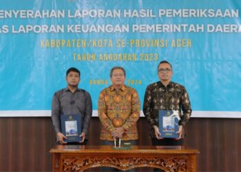 Laporan Hasil Pemeriksaan (LHP) dengan Wajar Tanpa Pengecualian itu, diserahkan langsung oleh Kepala BPK RI Perwakilan Aceh Rio Tirta, kepada Pj Wali Kota Sabang Reza Fahlevi, di Kantor BPK RI Perwakilan Aceh, di Banda Aceh, Kamis (2/5/24).