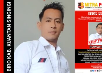 STOP PRESS MITRAPOLRI.COM atasnama ROWANDRI Wilayah Tugas Kabupaten Kuantan Singingi (foto : Dok/Mitrapolri.com)