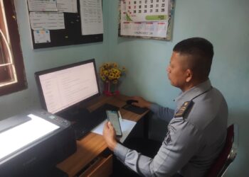 Jajaran Lembaga Pemasyarakatan (Lapas) Kelas IIB Bitung Kanwil Kemenkumham Sulawesi Utara mengikuti ujian pelatihan peningkatan pelayanan publik melalui aplikasi Massive Open Online Course (MOOC).