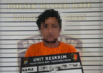 NB: Andi Tarigan (AT) - DIAMANKAN: Reskrim Polsek Pancurbatu mengamankan pelaku kasus begal, Rabu (12/6/2024). (Foto Dok/Reskrim Polsek Pancurbatu)