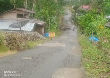 Pembangunan tembok penahan di kawasan box kafer, di Desa Hayo, Kecamatan Mandrehe, Kabupaten Nias Barat, di duga siluman, sabtu 15/06/2023.