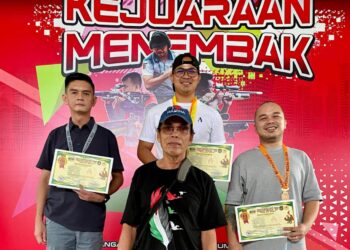 JUARA: Personil Sat Brimob Polda Sumut mencetak juara menembak pada Pertandingan Pekan Olahraga Kota (Porkot) Medan yang diselenggarakan di Lapangan Tembak Perbakin Sumut pada 15-16 Juni 2024. (Foto Dok/ Polda Sumut)